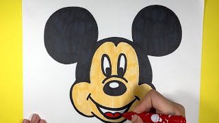 draw and color Mickey Mouse for kids and toddlers | easy drawing for beginners | color with me screenshot 4