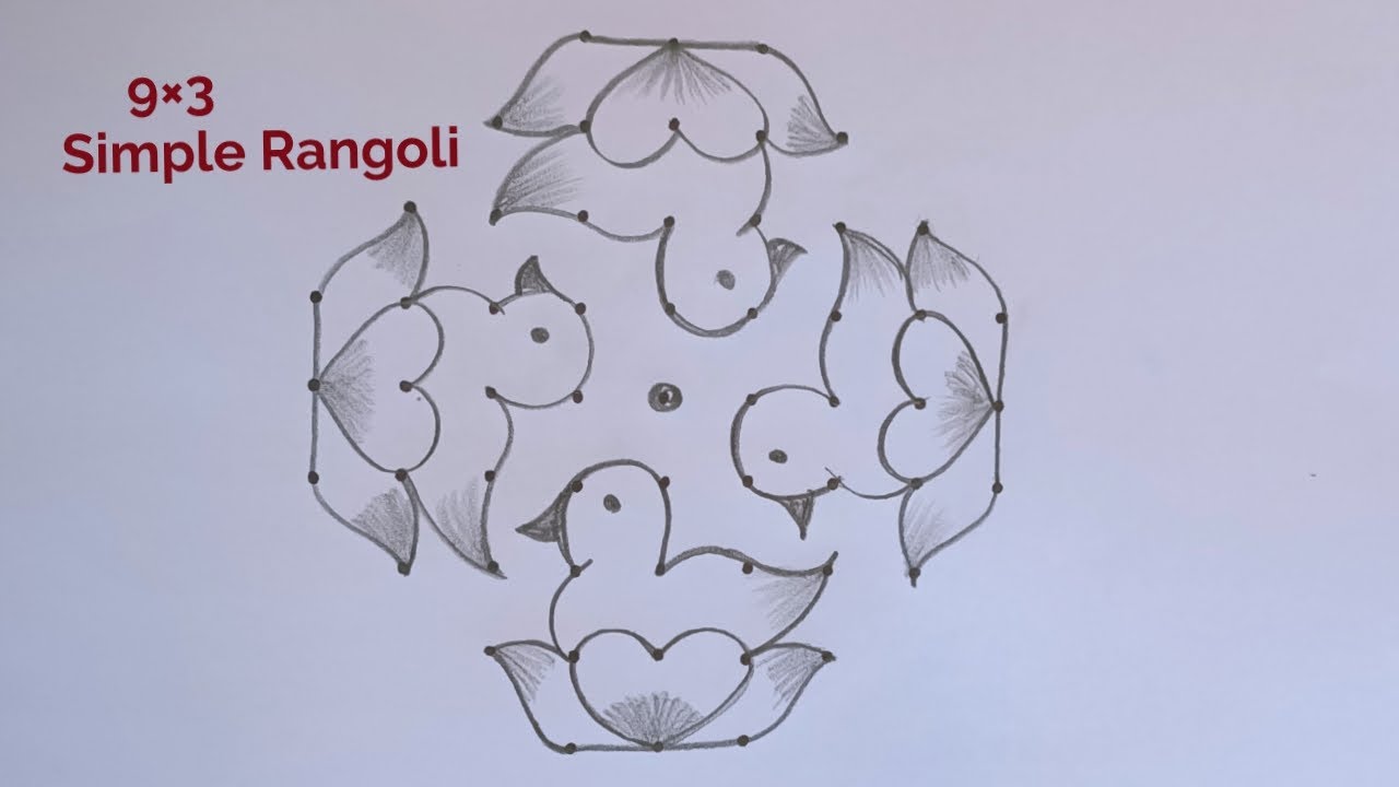 Chithirai Madham Simple Kolam Design 9×3 🌺 9×3 Begginers Rangoli 🌺 Pandaga Muggulu🌺Beautiful Rangoli