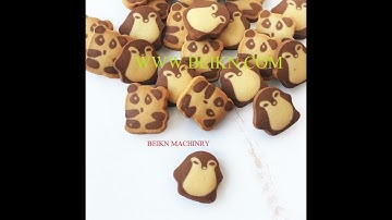 Panda cookies making machine penguin cookies forming machine beikn machinery