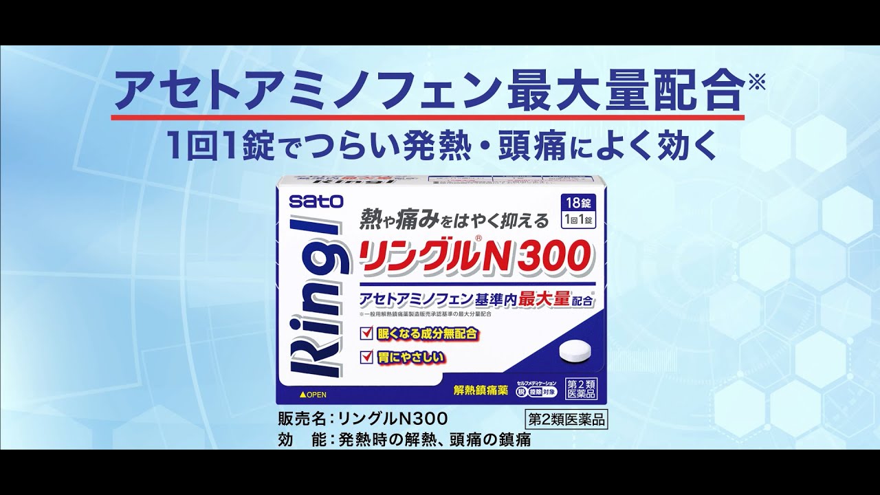 リングルN300｜1回1錠でつらい発熱・頭痛によく効くアセトアミノフェン