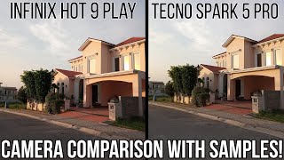 Tecno Spark 5 Pro VS Infinix Hot 9 Play Detailed Camera Comparison with all samples