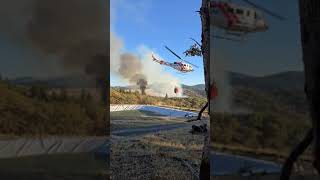 Helicopter Dipping into Pond at the Valley Fire