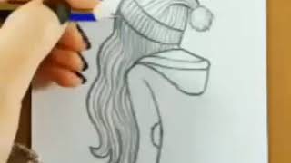 رسم سهل | كيف ترسم فتاة تحمل حقيبة مدرسية خطوة بخطوة | How to draw a girl with a school bag