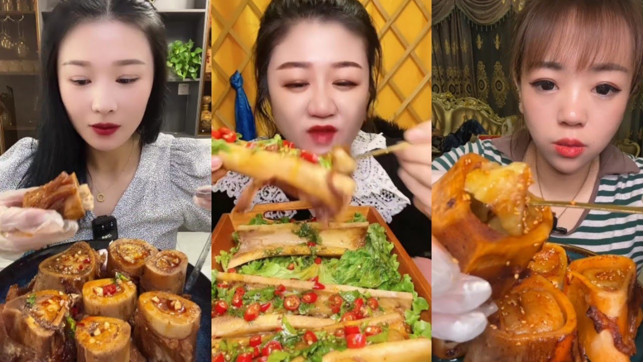 Chinese Food Mukbang Eating Show | Red beef bone marrow | Beef Bone Marrow Challenge #264 (787-789)