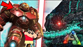 SHINCHAN BECAME HULKBUSTER AND DEFEATED PIKON THE CREATOR IN ARK | SHINCHAN IN ARK SURVIVAL EVOLVED