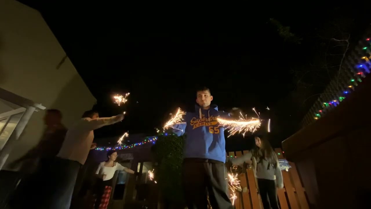 Playing with sparklers