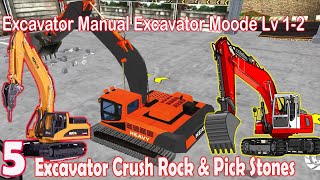 Excavator: Excavator Crush Rock & Pick Stones | Manual Excavator Mode lv 1 - 2 | Gameplay screenshot 5