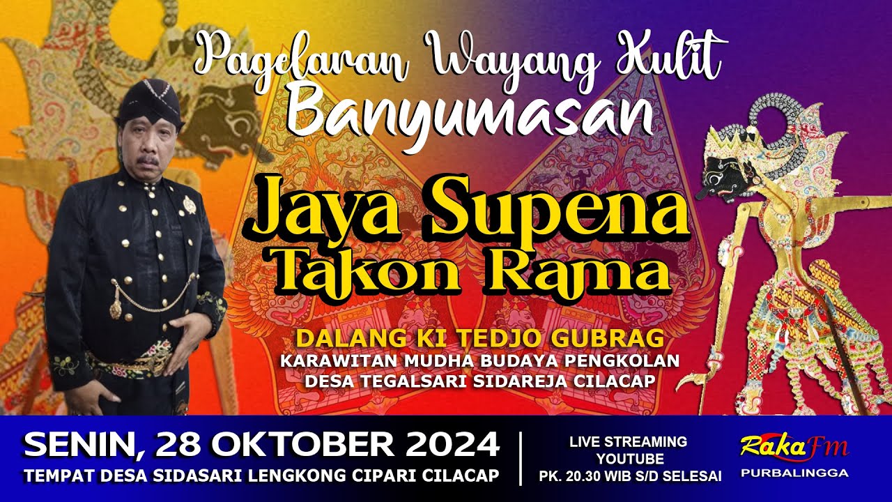 LIVE Wayang Kulit Banyumasan || Ki Tedjo Gubrag Sidareja Lakon Jaya Supena Takon Rama || 2024
