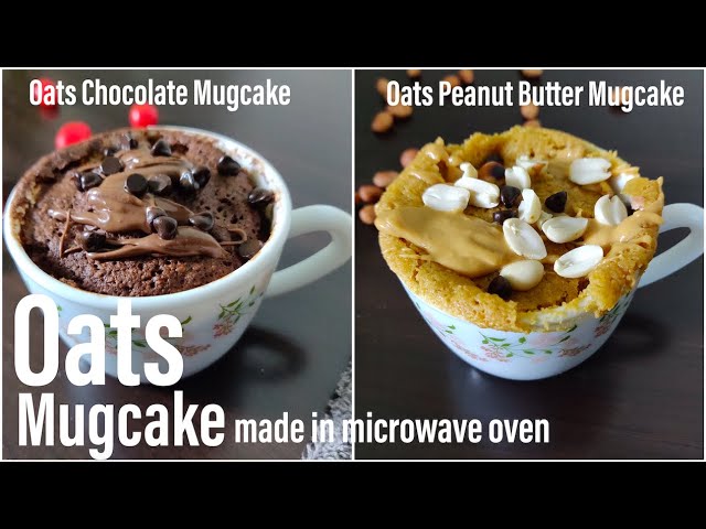 Oats mug cake in 2 different ways |Oats chocolate mug cake |Oats peanut butter mug cake | Best Bites