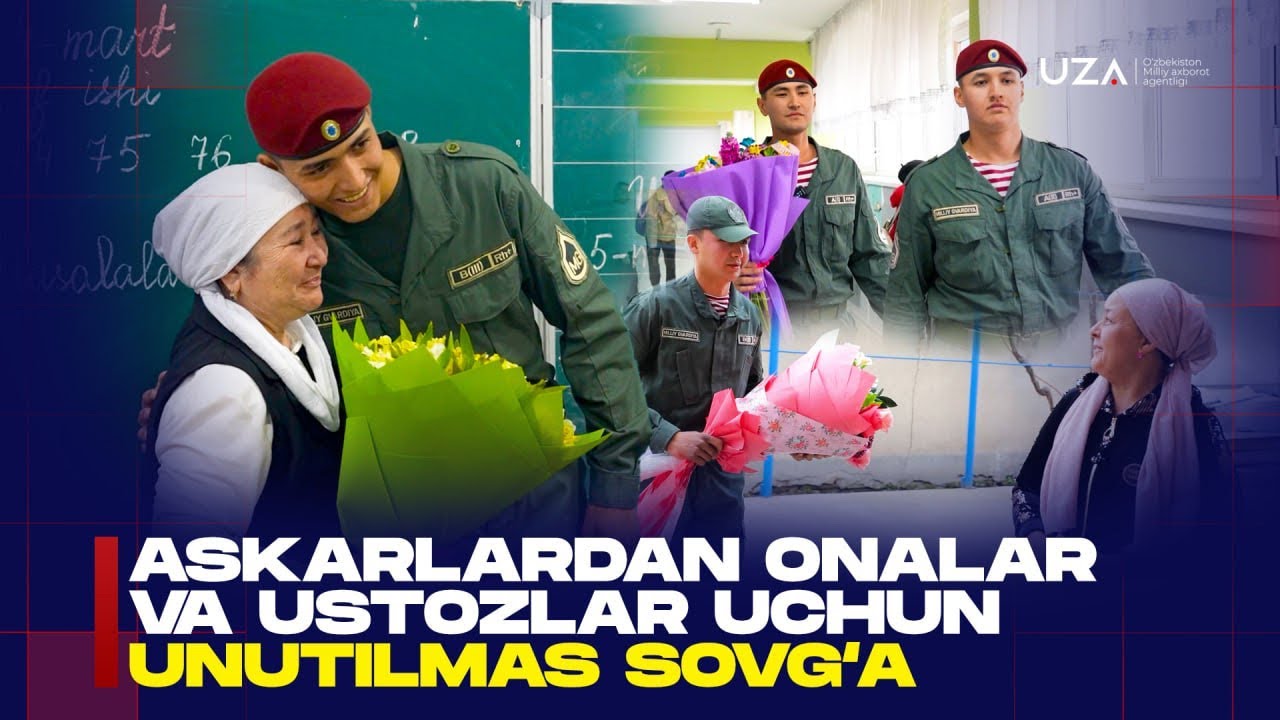 Onalar Rasimi Askarlardan onalar va ustozlar uchun unutilmas sovg`a - YouTube