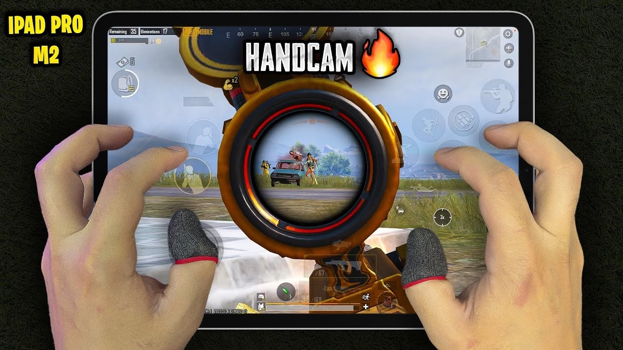 iPad Pro M2 + BGMI 120 FPS 😈 Ultra Graphics 4 Finger Gyro Handcam