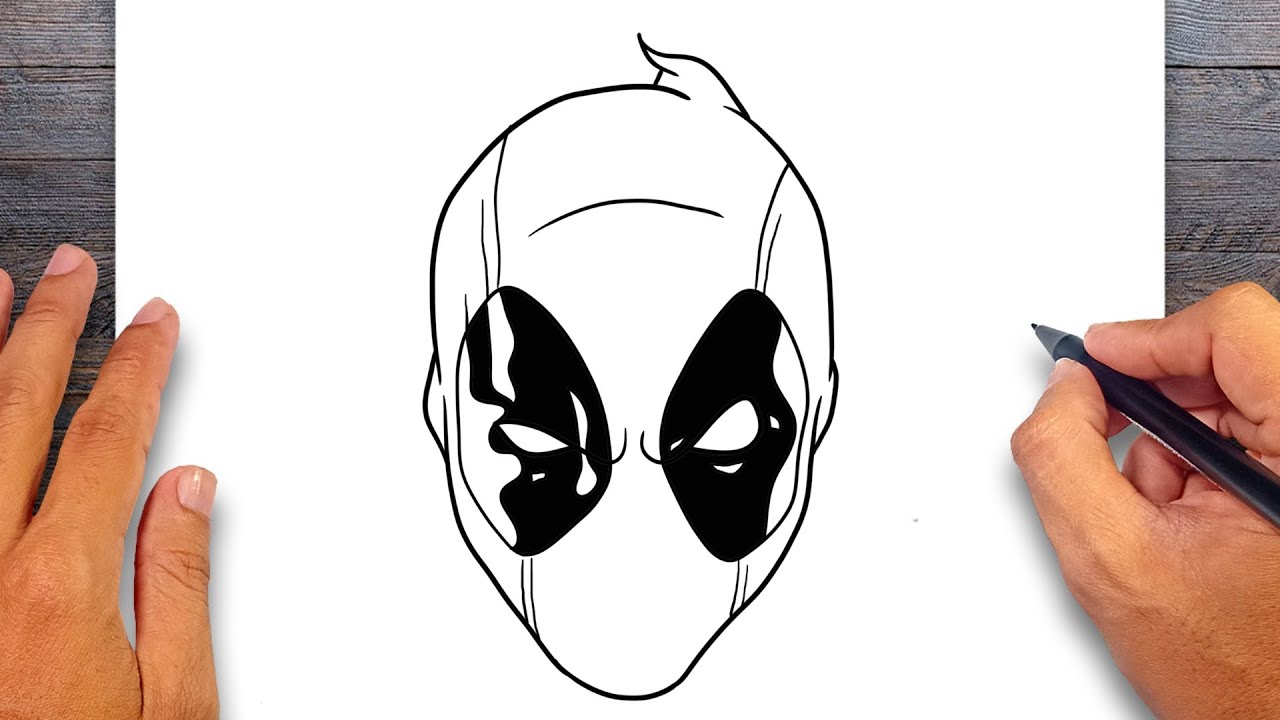 How to draw Deadpool Head