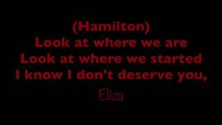 Video thumbnail of "Hamilton -It's Quiet Uptown- Lyrics"