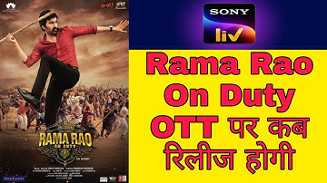 Rama Rao On Duty OTT Release Date Confirmed | Netflix | Amazon Prime | Disney | Hotstar