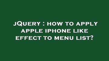 jQuery : how to apply apple iphone like effect to menu list?