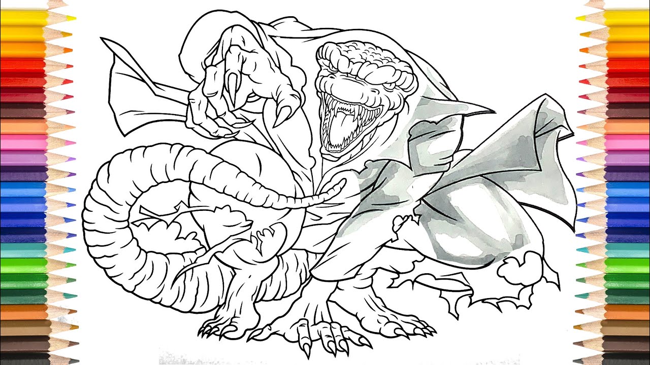 The Lizard Coloring Pages Spider Man Enemy Lizard Coloring Pages Youtube