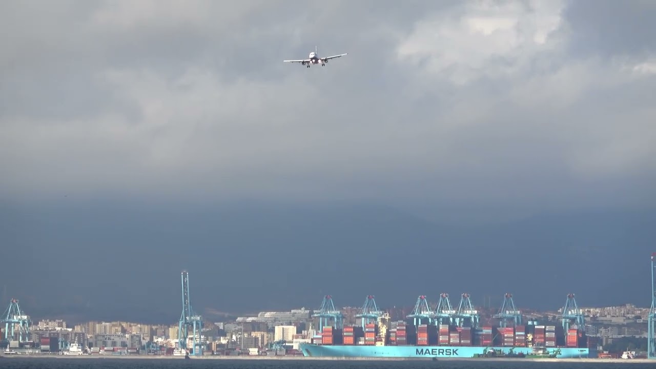 Gibraltar Air Traffic Control Moment easyJet Bristol Takes Off as British Airways Lands