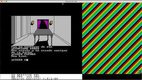 ZEsarUX - Testing input file spooling feature on text adventure game