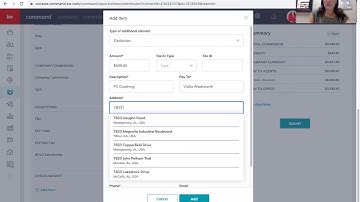 How to submit coaching deduction in Command Commissions tab