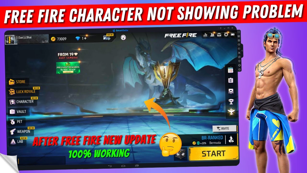 How to Fix - Free Fire Character Not Showing Problem After Free Fire New Update OB37