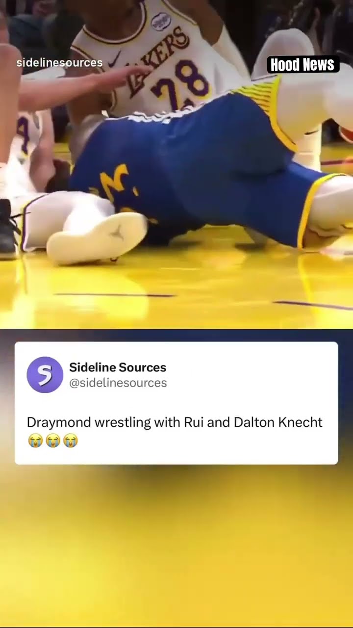 He wrestling #hoodnews #draymondgreen #warriors #austinreaves #ruihachimura #lakers #wrestling #omg