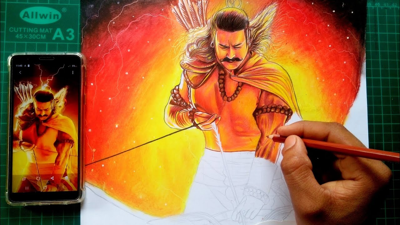 Adipurush movie poster drawing, Adipurush drawing, part-2 - YouTube