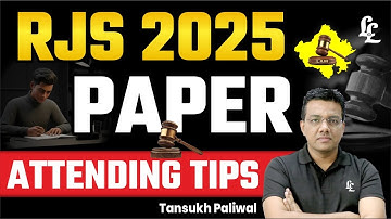 RJS Exam 2025 Paper Attending Tips By Tansukh Sir  | Linking Laws