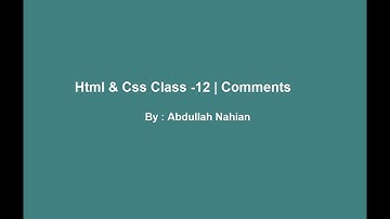 HTML Tutorial for Beginners in Bangla - Class 12 | Comments