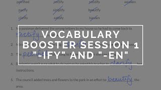 Suffixes - FULL 11+ VOCABULARY LESSON + WORKSHEETS