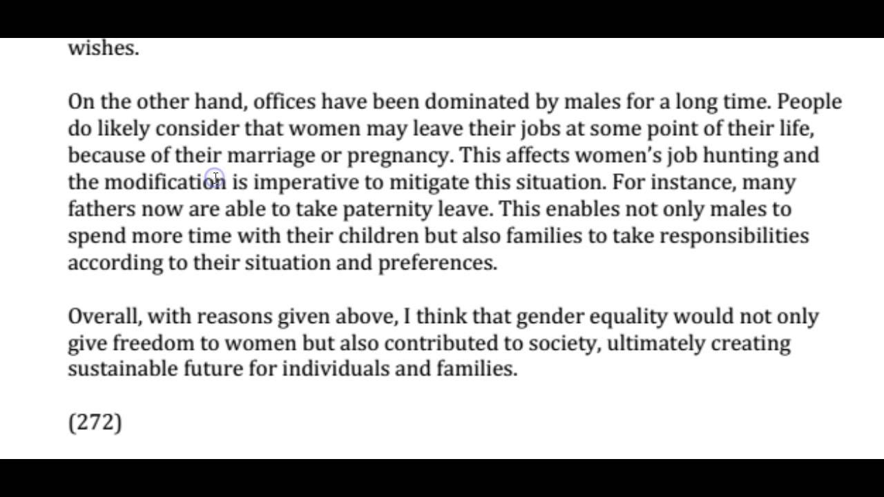 gender discrimination essay ielts