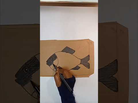 How to Make a Fish Using Cardboard #shorts #youtubeshorts #papercraft