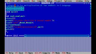Program for Multiplication of two numbers in C Language