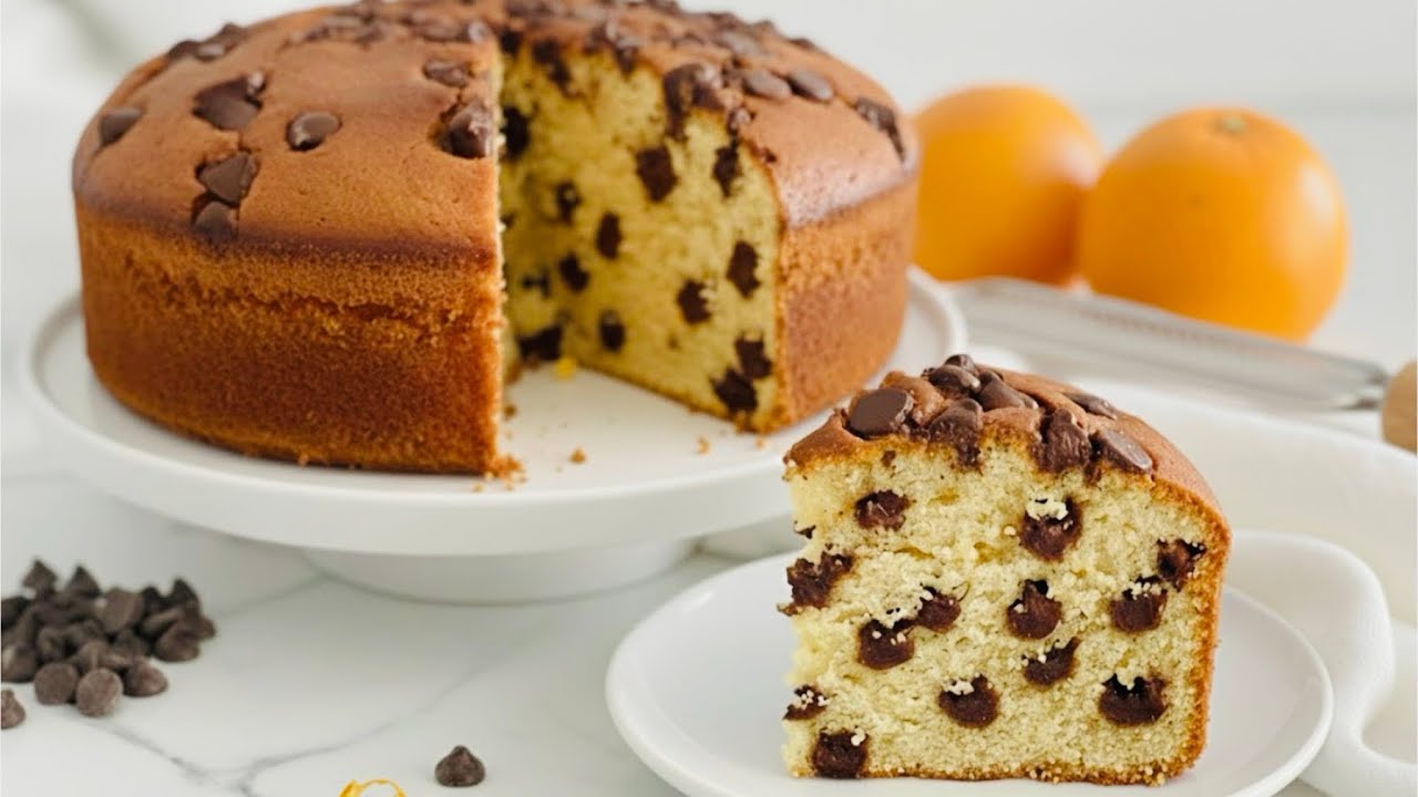 Best Orange Chocolate Chip Cake Ever | Soft, Moist & Bursting with Flavor, melt in your Mouth.