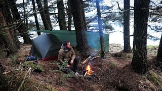 Bad Weather Solo Wild Camping with Catch and Cook