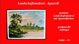 Landschaftsmalerei mit Aquarellfarben , Loose Watercolor painting