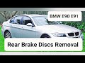 BMW E90 E91 How to Replace Rear Brake Discs