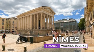 Nîmes, France - Roman and Mediterranean City | Walking Tour 4K