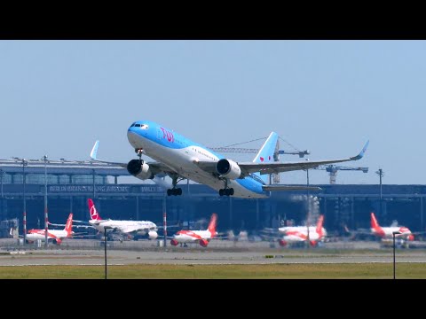 HOT SUMMER DAY Plane Spotting at Berlin Brandenburg Airport BER: A330, 767 & more! (2021)