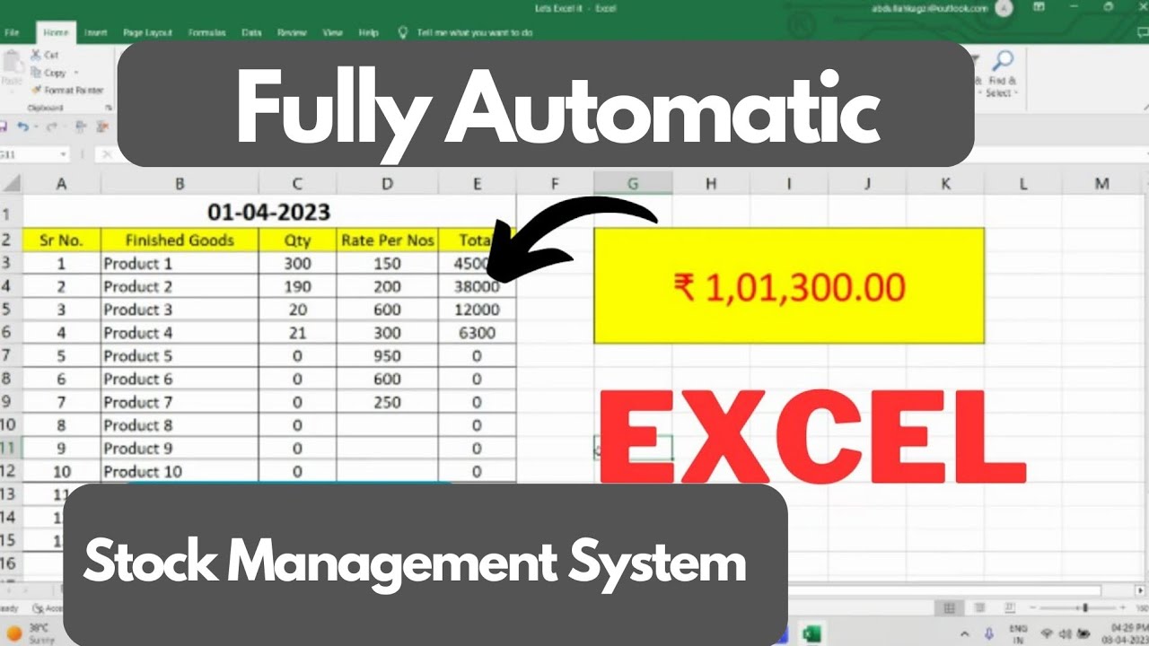 Stock Management In Excel Sheet Free Download With Formula