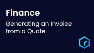 Tutorial - Finance: Generating an Invoice from a Quote