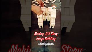 I Built a 3 Story Jenga Building with a Lift (Elevator) 🏢 #shorts #jenga #buildingblocks