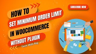 How to set minimum order amount in woocommerce without plugin | Tech With Raj