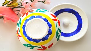 Pot Painting Ideas | Easy Matki Decoration Idea| How To Paint & Decorate A Pot | Festival Gift ideas