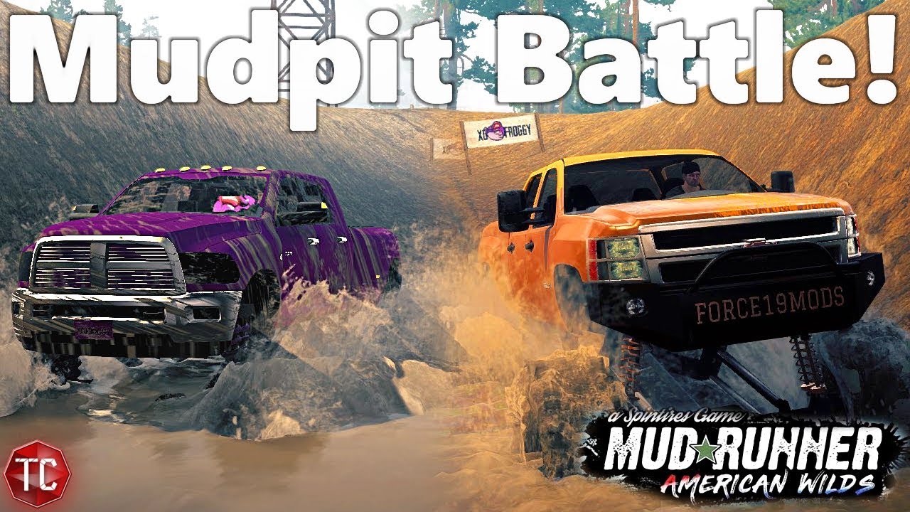 SpinTires MudRunner: MUDPIT SHOWDOWN! Frog's Cummins Dually VS Duramax Mudtruck