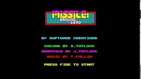 "Missile Ground Zero / Robot Attack" title music, ZX Spectrum 128k