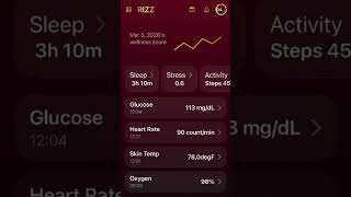 RIZZ Smart Ring App Walkthrough | Glucose, Sleep, Stress &amp; Health Data