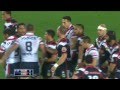 Konrad hurrell looks for a fight with sonny bill williams  roosters v warriors 2013