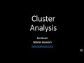 Cluster Analysis Excel Tutorial pptx