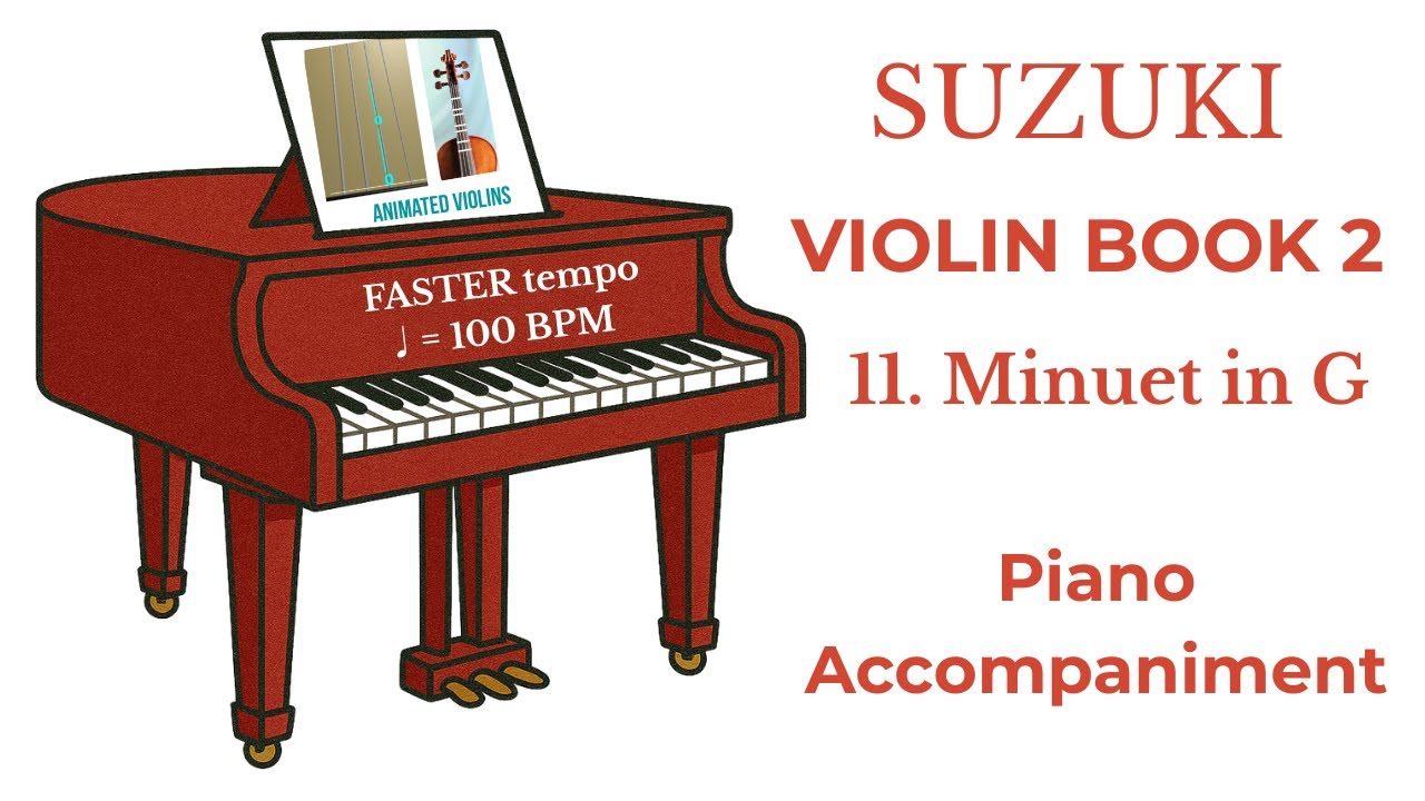 MINUET IN G 🎼 by Beethoven | Suzuki Violin Book 2 | Song 11 | FASTER ...