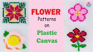 Flower Patterns on Plastic Canvas | @CraftStack